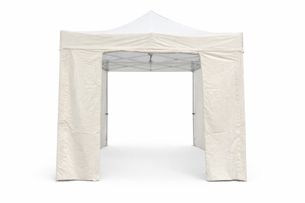 Coté porte de tente pliante 3m blanc