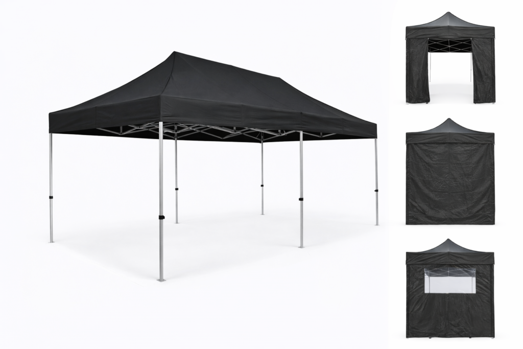 Tonnelle pliante 3x6m noir