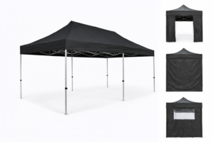 Tonnelle pliante 3x6m noir