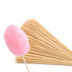 Bâtons bois barbe à papa 35 cm