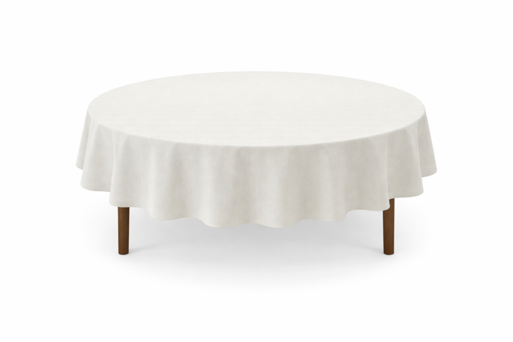 Nappe ronde polyester Ø190cm blanche