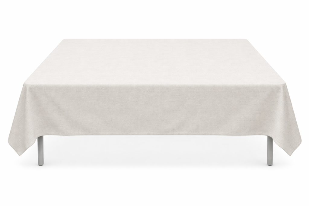 Nappe effet lin rectangle 200x100cm blanche