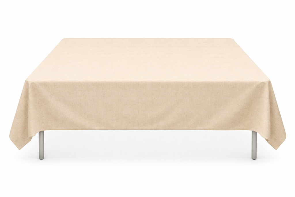 Nappe effet lin rectangle 200x100cm vanille