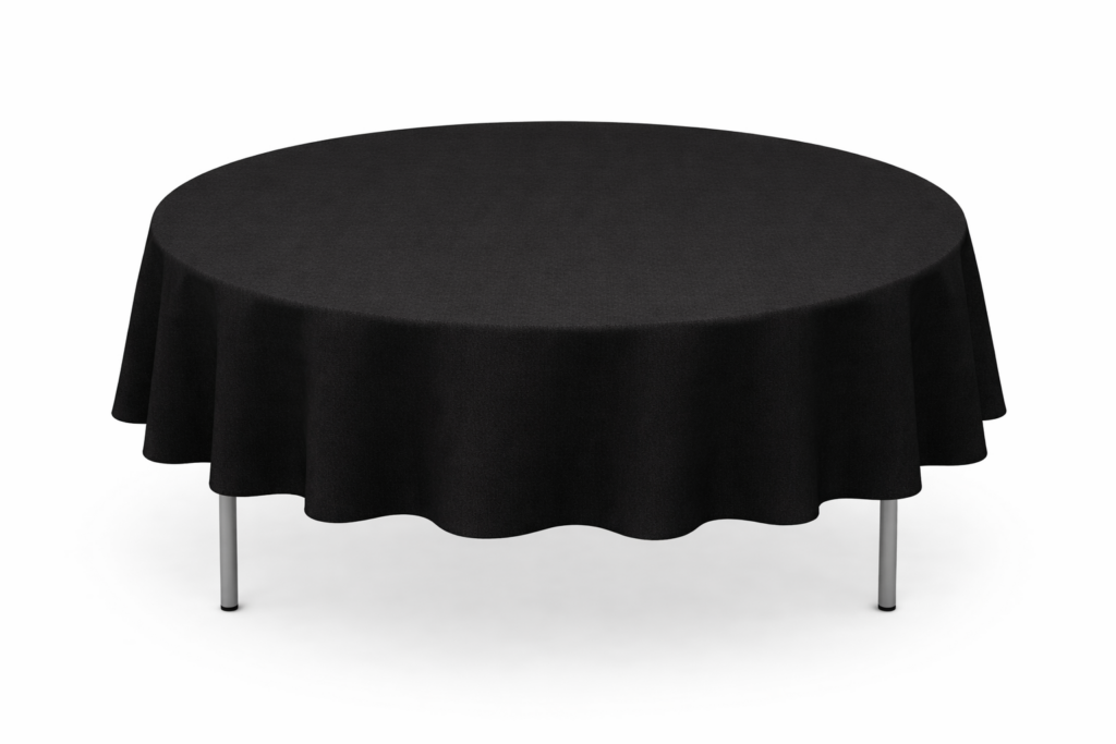 Nappe effet lin ronde Ø190cm onyx
