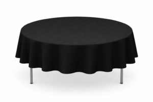 Nappe effet lin ronde Ø190cm onyx