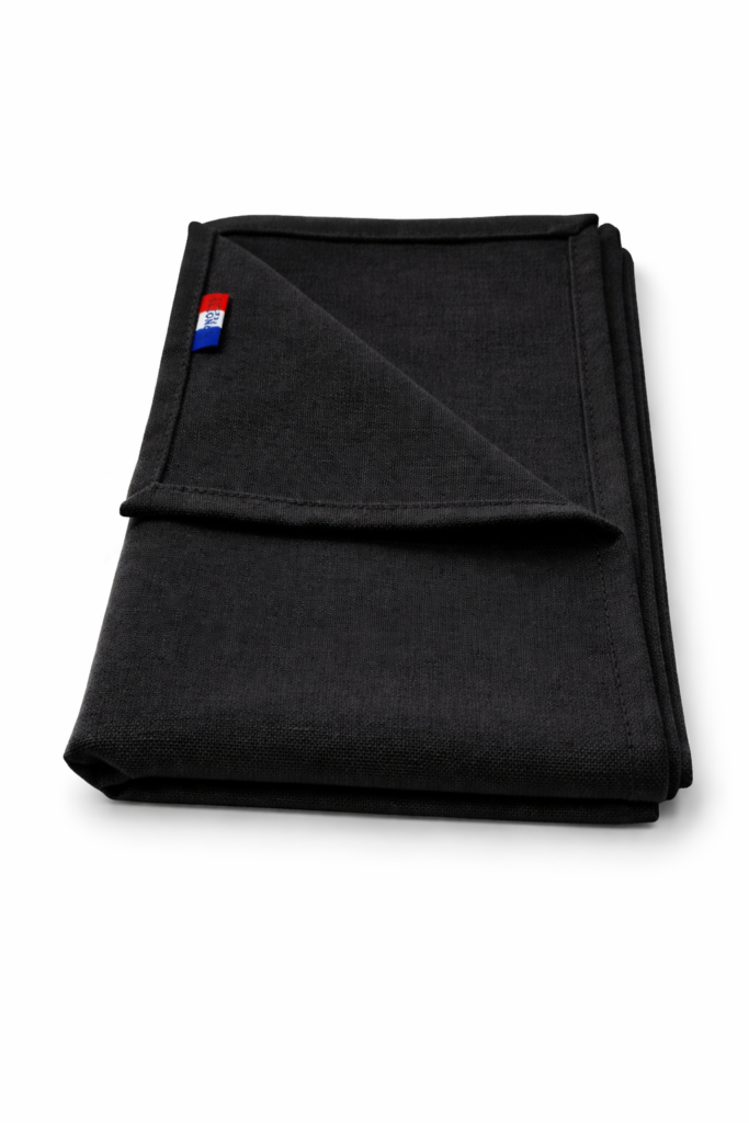 Serviette effet coton noir 50x50cm