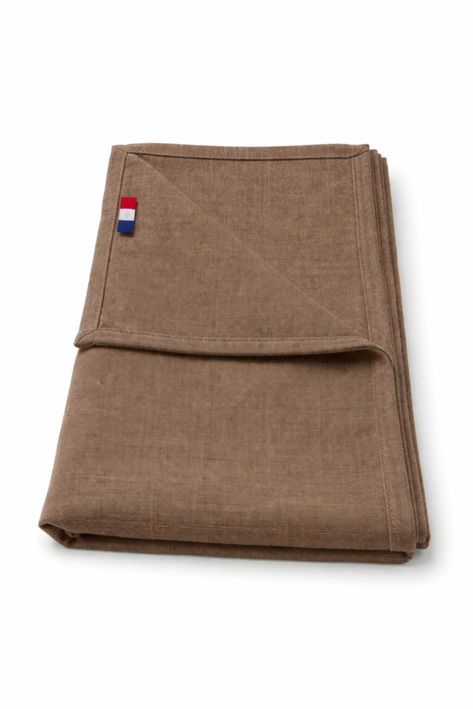 Serviette effet coton taupe 50x50cm