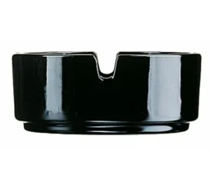 Cendrier rond verre trempé noir 8,5 cm